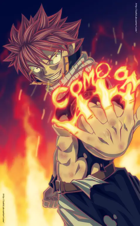 Natsu si Pembasmi Naga Api Gambar Natsu Dragneel, karakter utama Fairy Tail